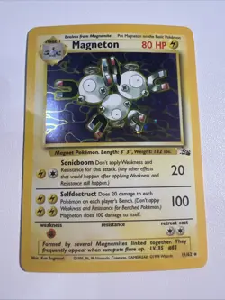 Magneton Holo Fossil Set Unlimited 11/62 Rare Vintage WOTC Pokemon Card - Image 1