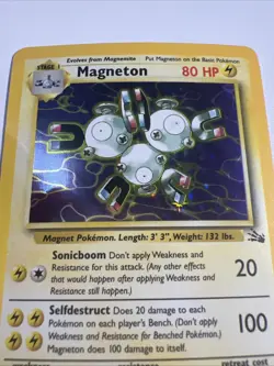 Magneton Holo Fossil Set Unlimited 11/62 Rare Vintage WOTC Pokemon Card - Image 2