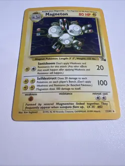 Magneton Holo Fossil Set Unlimited 11/62 Rare Vintage WOTC Pokemon Card - Image 3