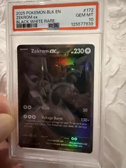 Pokemon 2025 Zekrom ex 172/086 Black White Rare Black Bolt GEM MINT PSA 10 - Image 1