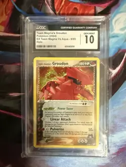 CGC 10 Team Magma's Groudon Ex Team Magma Vs Team Aqua Holo 9/95 Pokemon TCG - Image 1