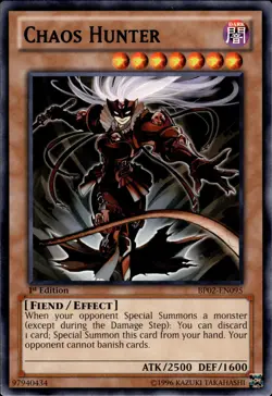Chaos Hunter - Black Rare 1st Edition BP02-EN095 - LP - YuGiOh - Image 1