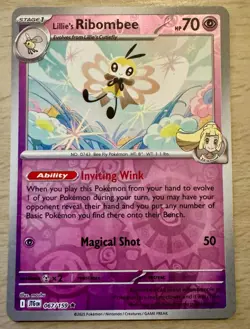 Pokemon TCG Lillie's Ribombee 067/159 Journey Together Reverse Holo Rare Card - Image 1
