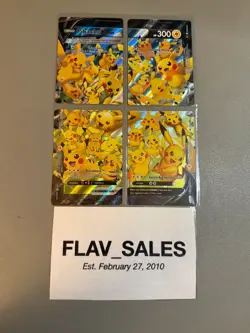 Pikachu V-Union [Set of 4] Pokemon SWSH: Sword & Shield Promo Cards Holo - Image 1
