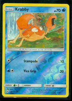 POKEMON CARD KRABBY REVERSE HOLO 46/214 NO 098 RIVER CRAB POKEMON TCG CCG - Image 1