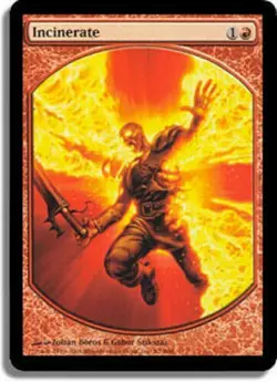 Magic the Gathering Incinerate Textless Player Reward Full Art WPN Promo 2008 - Image 1