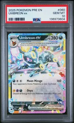 Tcg 2025 Pokemon Pre En-Prismatic Evolutions #060 Umbreon Ex PSA 10 - Image 1