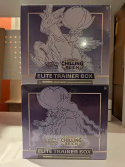 LOT OF 2 Pokemon Chilling Reign Ice & Shadow Rider Calyrex Elite Trainer Box ETB - Image 1