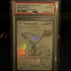 2025 Pokemon White Reshiram Ex Black White Rare PSA 10 - Image 1