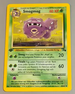 Smogmog #45/62 1.Edition Uncom. Karte A Fossil 2000 Pokemon Deutsch Mint Vintage - Image 1