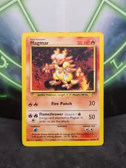 Pokemon Magmar 36/102 Base Set Uncommon MP - Image 1