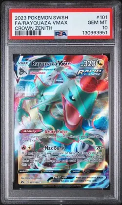 2023 Pokemon Crown Zenith Rayquaza Vmax #101 PSA 10 - Image 1