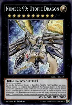 Number 99: Utopic Dragon - Secret Rare 1st Edition NECH-EN099 - NM - YuGiOh - Image 1