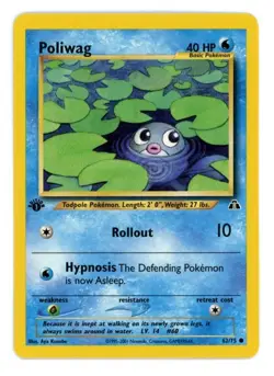 Poliwag 62/75 1st Edition Neo Discovery Pokemon Card - Image 1