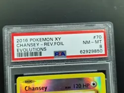 Pokemon TCG Chansey Evolutions Reverse Holo Card 70/108 Rare PSA 8 Graded nm/mt - Image 3