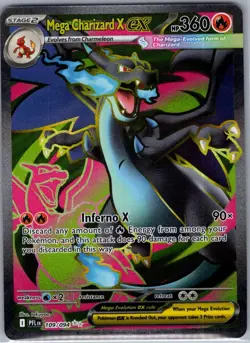 Mega Charizard X ex 109/094 ME02: Phantasmal Flames - Pokemon Card - NM - Image 1