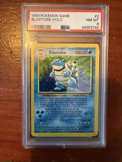 1999 Pokemon Game Blastoise Holo PSA 8 - Image 1