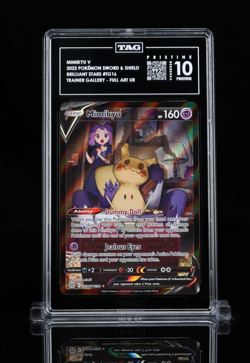 TAG 10 1 OF 1 PRISTINE Mimikyu V TG16 Brilliant Stars SWSH Pokemon PSA BGS - Image 1