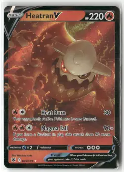 Pokemon Heatran V Ultra Rare SWSH10: Astral Radiance 025/189 NM - Image 1