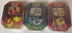Pokemon TCG Lot of 3 Elemental Powers Tin, Jolteon Gx Flareon Gx Vaporeon Gx Set - Image 2