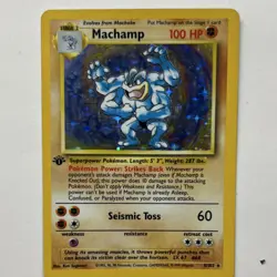 Pokemon TCG Machamp Base Set 8/102 1st Edition Holo Rare 1999 English 100 HP - Image 1
