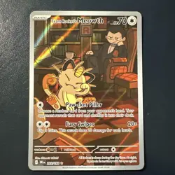Pokemon TCG Team Rocket's Meowth 203/182 Destined Rivals Illustration Rare - Image 1