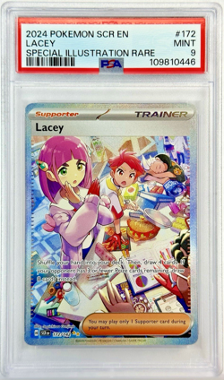 PSA 9 SCR EN Lacey #172 SIR - 2024 Pokemon Sv07: Stellar Crown 172/142 - Image 1