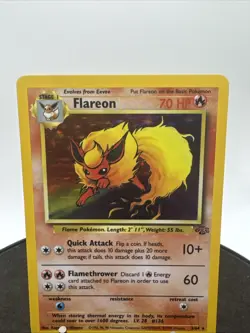 Pokemon Flareon 3/64 Holo Jungle 1999 WOTC Vintage CREASED - Image 2