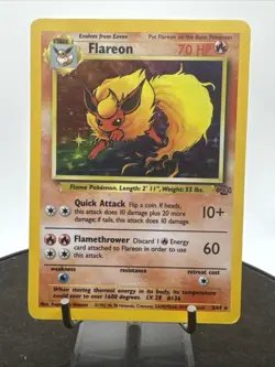 Pokemon Flareon 3/64 Holo Jungle 1999 WOTC Vintage CREASED - Image 3