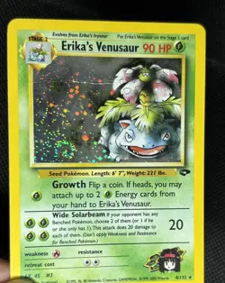 2000 Erika’s Venusaur 4/132 Gym Challenge Holo Pokemon Damaged/Creased* Swirl 🌀 - Image 2