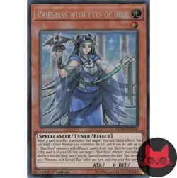 Yugioh Priestess with Eyes of Blue LCKC-EN016 Secret Rare 1st Edition LP - Image 1
