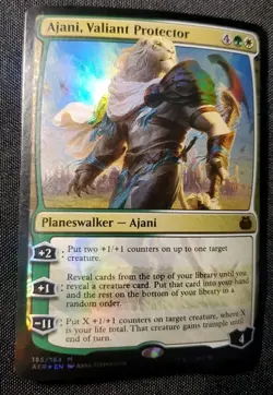 Ajani Valiant Protector Aether Revolt Curl Dmg Magic Gathering MTG See Pics - Image 1