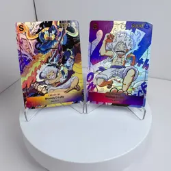 2×One Piece Luffy Doujin Card Fifth Gear Goddess Stroy Waifu Custom Holo Foil - Image 1