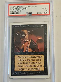 MTG Unlimited Demonic Tutor PSA 9 Sorcery Graded Mint Magic The Gathering - Image 1