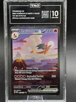 2023 POKEMON S&V 151 SET #199/165 CHARIZARD EX SPECIAL ILLUSTRATION RARE TAG 10 - Image 1