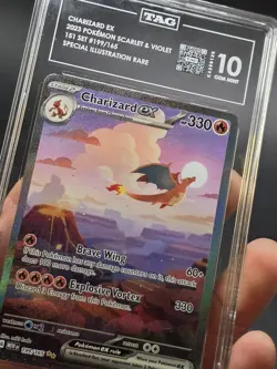 2023 POKEMON S&V 151 SET #199/165 CHARIZARD EX SPECIAL ILLUSTRATION RARE TAG 10 - Image 3