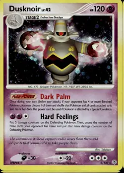 Dusknoir 2/130 Holo Rare DP Diamond Pearl Base Pokemon - Image 1