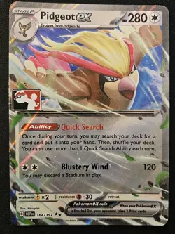 Pidgeot ex 164/197 Play! Prize Pack Series 4 Promo Double Rare Holo Pokemon NM - Image 1