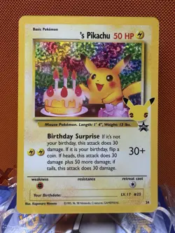Celebrations Birthday Pikachu #24 Pokemon TCG 25th Anniversary- NM #1572 - Image 1