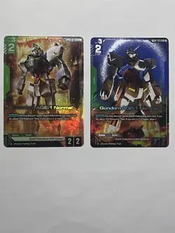 Gundam TCG AGE-1 LR+ & LR Foil Pair - High Rarity Clean Foils - 2 Card Lot - Image 1