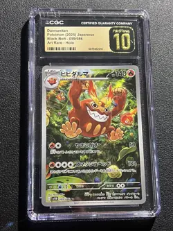 CGC 10 Pristine Darmanitan 099/086 AR Art Rare Black Bolt sv11B Pokemon Card - Image 1