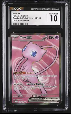 CGC 10 Mew ex 193/165 MEW EN-151 Ultra Rare Holo Pokemon Card - Image 1