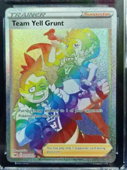 CGC Grade Mint 9 Team Yell Grunt 210/202 Rainbow Rare Sword Shield Pokemon Card - Image 2