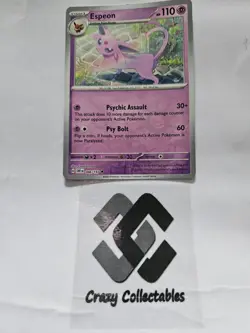 Pokemon Cards Espeon 086/197 Reverse Holo Obsidian Flames Mint Cards - Image 1