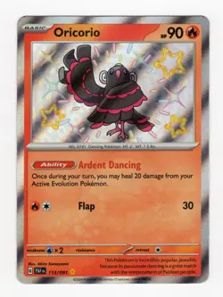 Pokemon Oricorio TCG Scarlet & Violet Paldean Fates Holo Shiny Rare Card 113/091 - Image 1