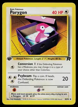 Pokemon Card - Porygon 1st Edition Team Rocket 48/82 Uncommon - Image 1