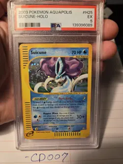 Pokemon TCG Suicune H25/H32 Holo Rare Card Aquapolis E Reader 2003 PSA 5 EX - Image 1