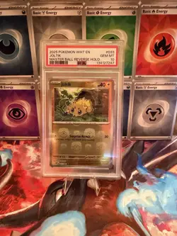 Pokemon TCG White Flare Joltik Reverse Holo Card 033/086 Masterball PSA 10 Gem! - Image 1