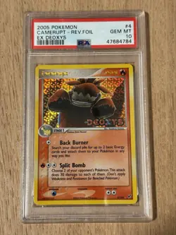 2005 Pokemon TCG Camerupt Reverse Foil Ex Deoxys 4/107 PSA 10 Gem Mint - Image 1