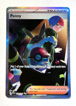 Pokemon Paldean Fates - PENNY - SPECIAL ILLUSTRATION RARE - 239/091 - NM/M - Image 1